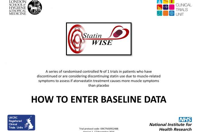How to enter baseline data